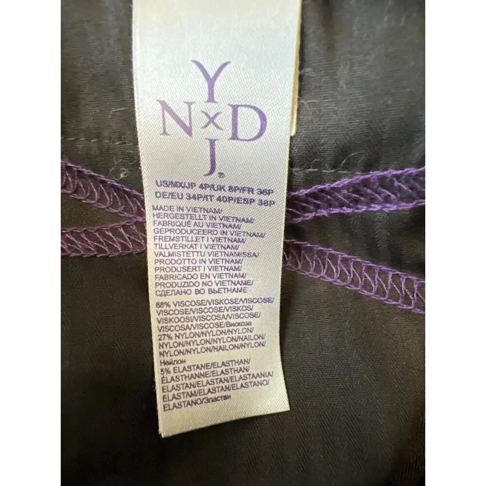 NYDJ Marilyn Straight Leg Lift Tuck Deep Navy Blue Pants Petite Size 4P
